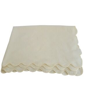 Vintage Quiltex Baby Blanket Yellow Fuzzy Scalloped Satin Trim Soft
